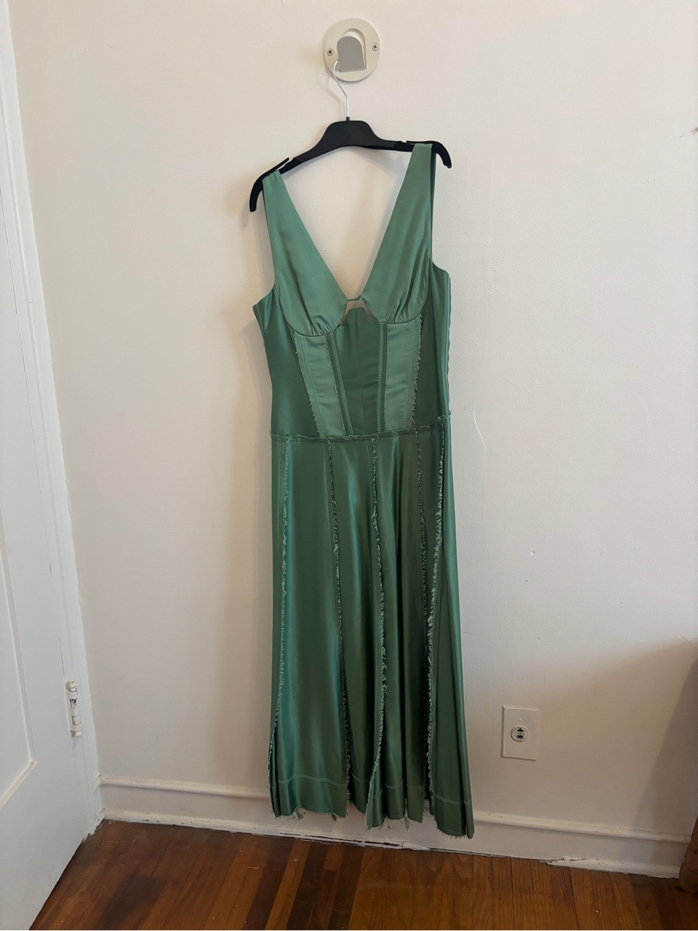 Miista Green Leonora Corset Mid-length Dress